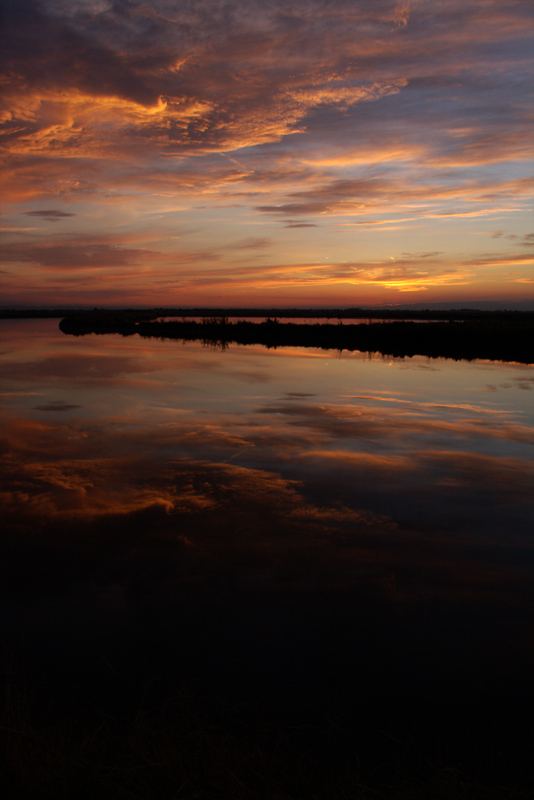 Tramonto sulle saline di Cervia