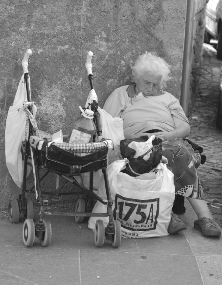 LA VECCHIA E IL PASSEGGINO