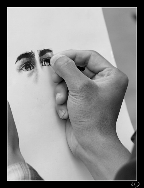 mani ed occhi dell'artista