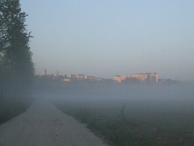 Valenza tra nebbia e sole