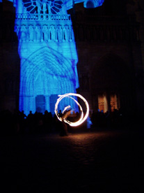 The fire juggler of Notre Dame