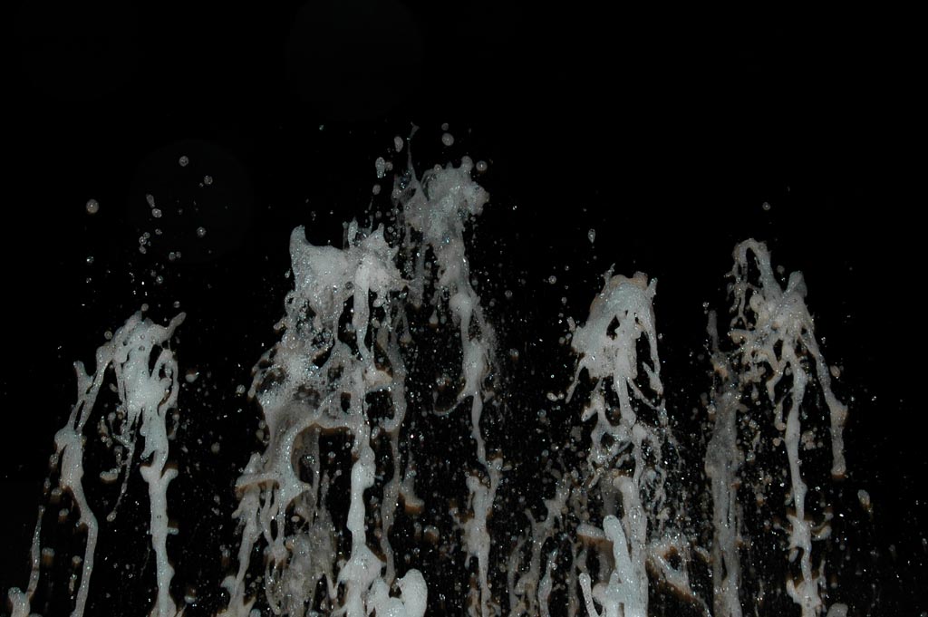 Fountains in the black night