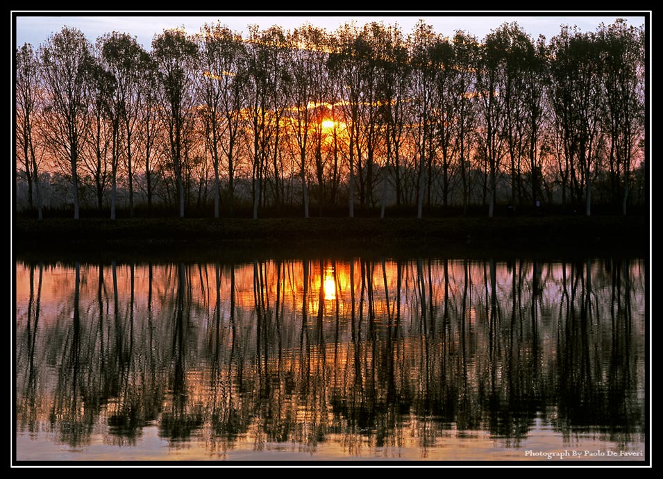 Tramonto sul Po. Dintorni di Carignano, Torino. #2