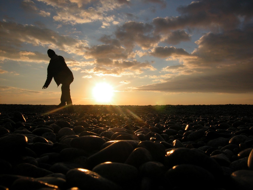 Alba in riva al mare