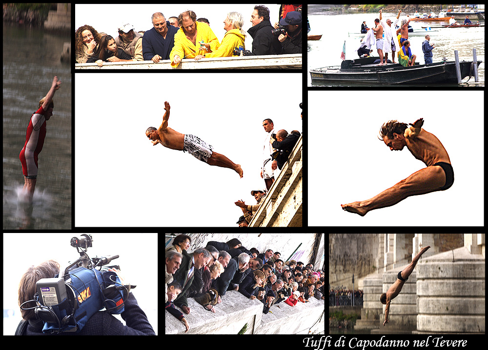 Tuffi di Capodanno al Tevere