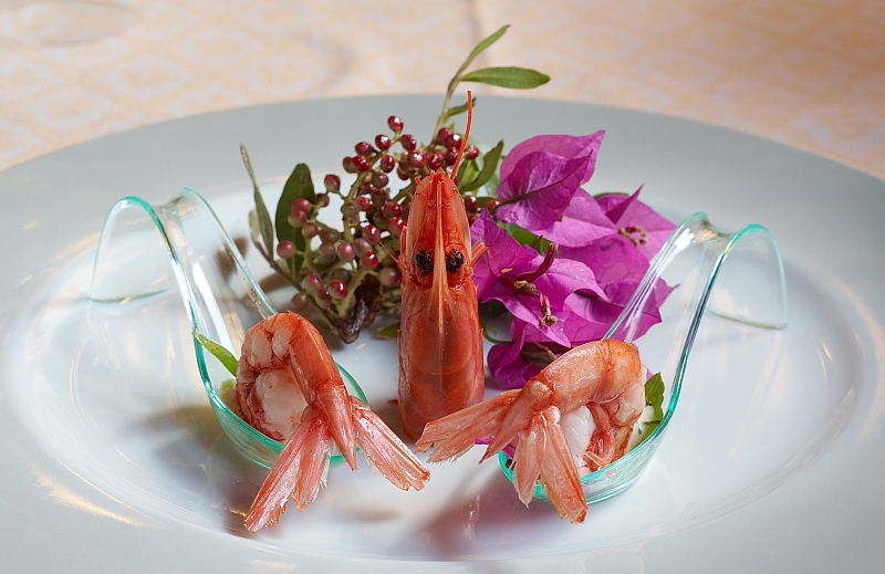 ... gamberi in punta di cucchiaio ...