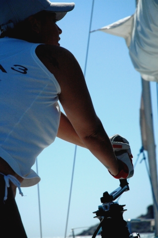 Cristina, la vela e il cielo.