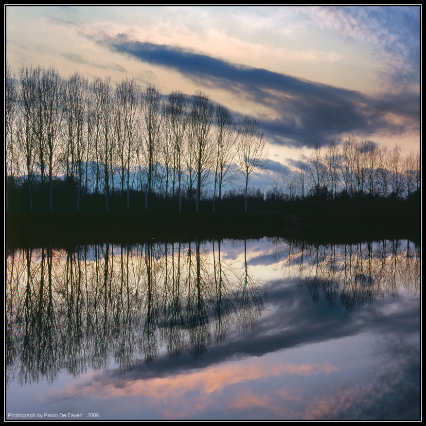 Il Po all'imbrunire #4. Vicino a Carignano, Torino.