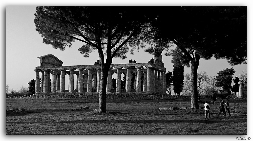 Tempio negli scavi di Paestum