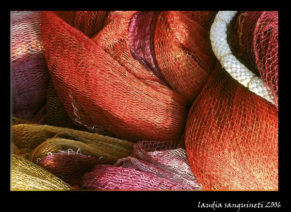 tuffo di colori di una rete da pesca