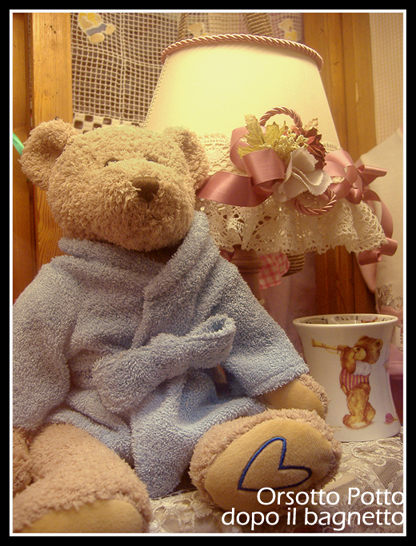 Orsotto Potto dopo il bagnetto