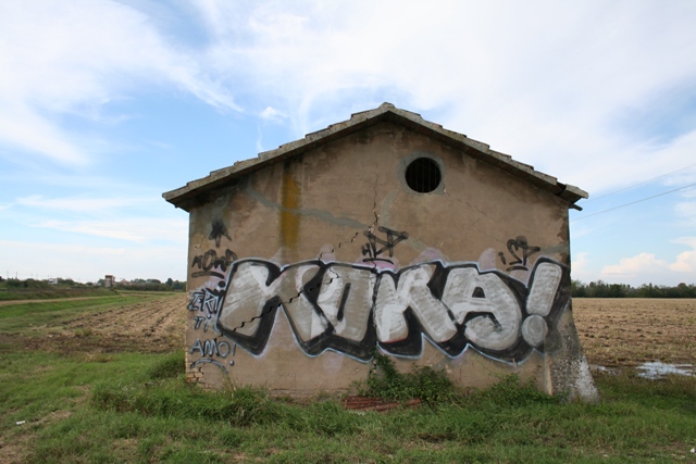 Murales in aperta campagna. Novellara, Reggio Emilia.