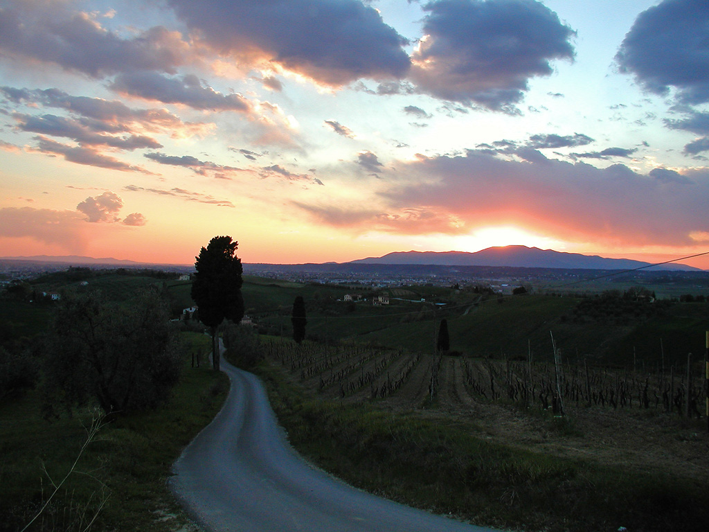 Contrasto di colori al tramonto