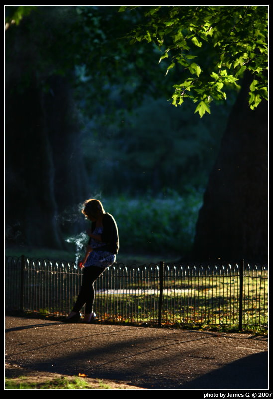 lonely girl smoking