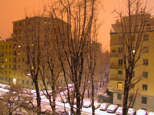 milano, 18 gennaio 2005: nevica