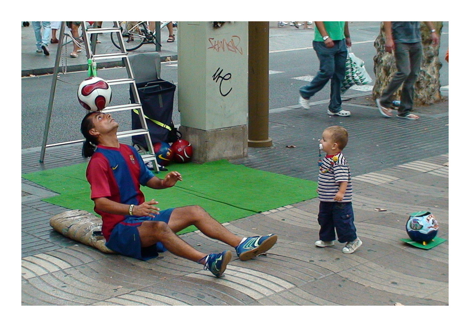 Artista di strada a Barcellona