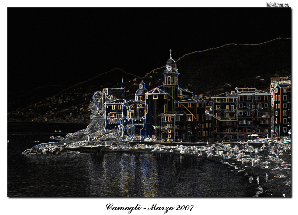 Camogli a luce di neon