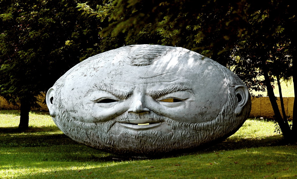 Singolare volto dell'incubo in giardino montano