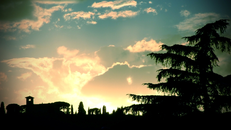 Tramonto nelle colline fiorentine