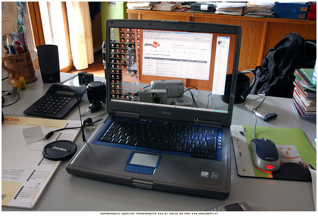 Esperimento desktop trasparente