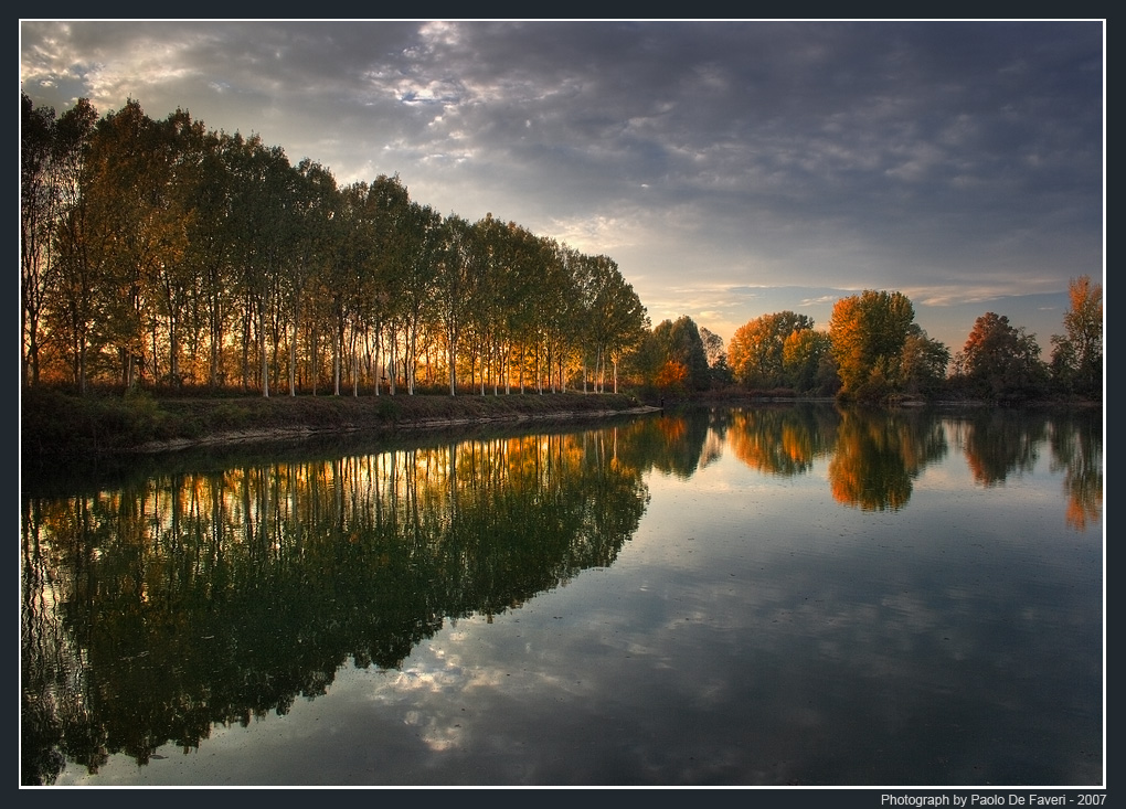 Il Po nei pressi di Carignano, Torino.