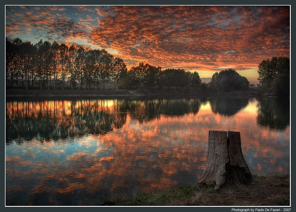 Il Po al tramonto. Vicino a Carignano, Torino. #4