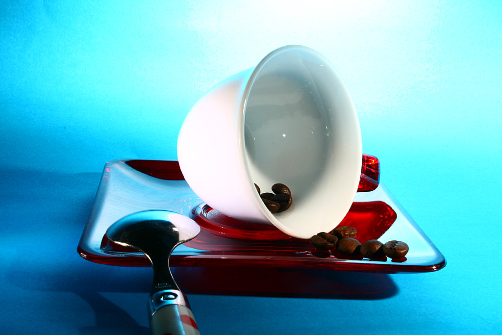 Tazzina in blu e rosso