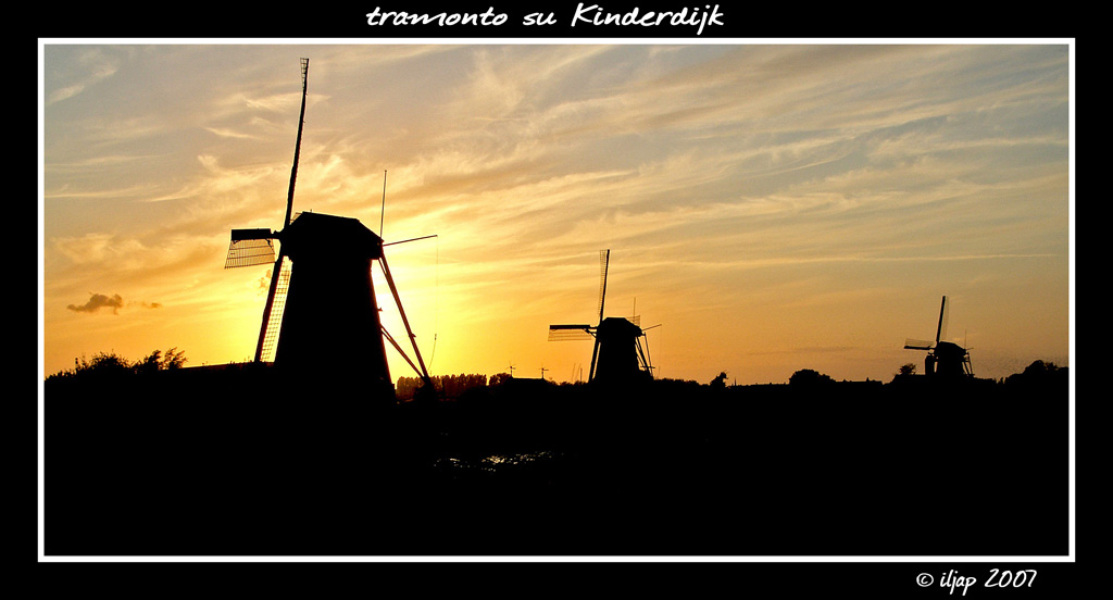 tramonto su Kinderdijk