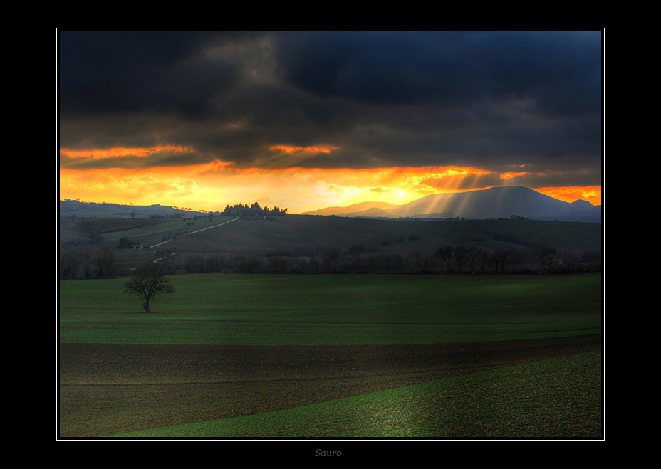 La sera, in campagna.