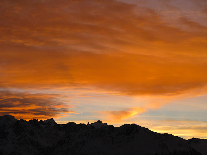 tramonto in montagna