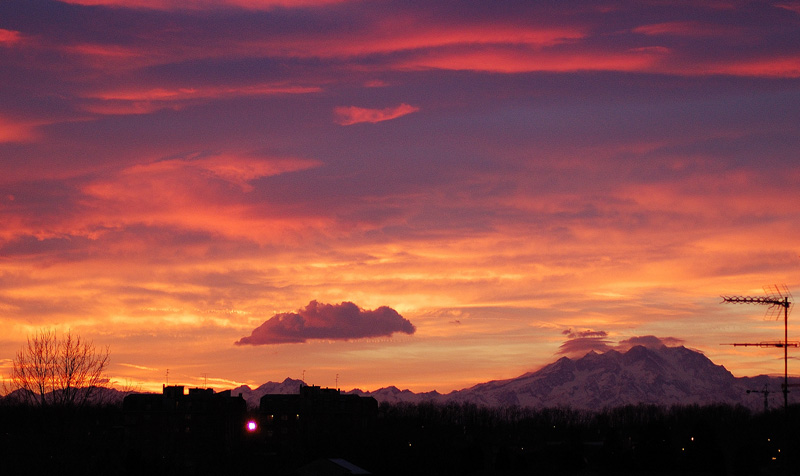monte rosa al tramonto