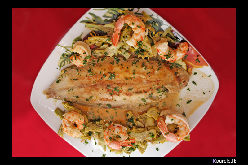 Sogliola con gamberi e carciofi#2