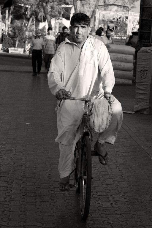 Indian on bicycle