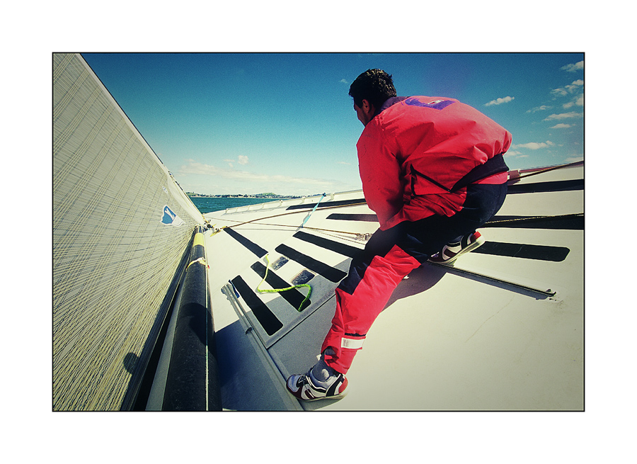 On board Mascalzone, Auckland 2002