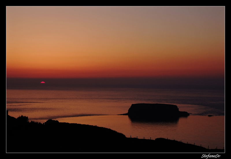 tramonto sulla causeway coast