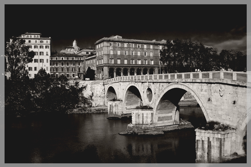 Ponte Sisto in bianco e nero