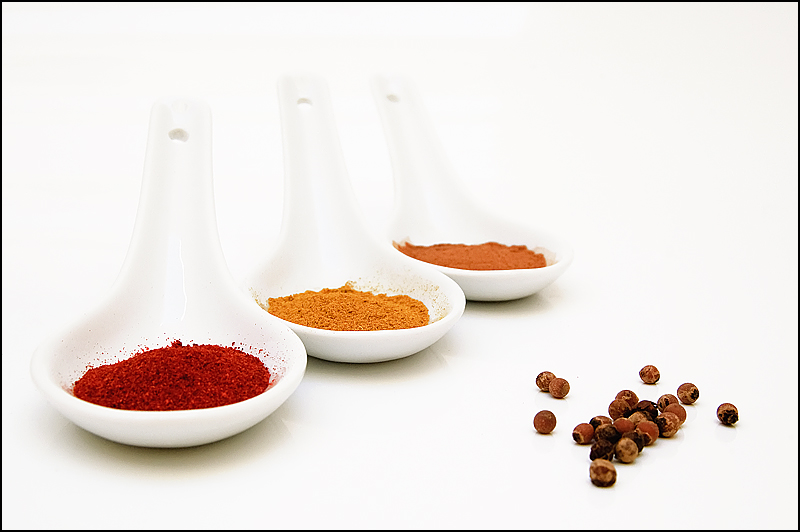 Paprika, Curry, Cannella e Pepe
