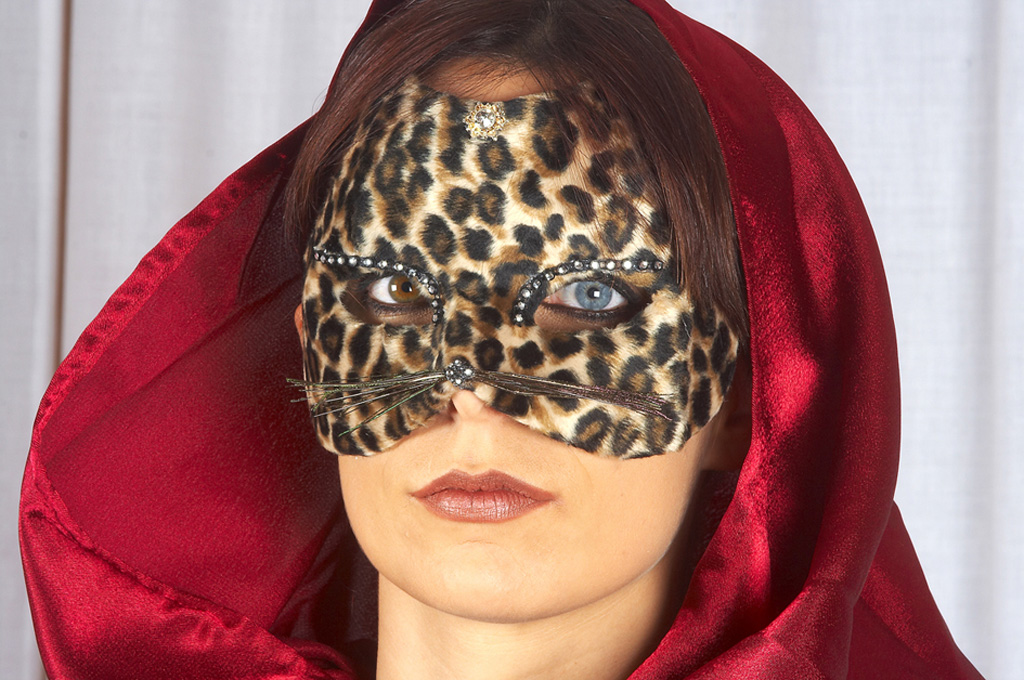 Maschera veneziana leopardo