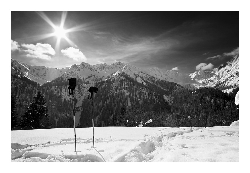 Su le dentate scintillanti vette...