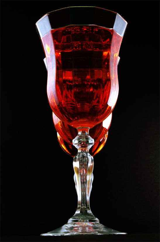 bicchieri in prospettiva lineare