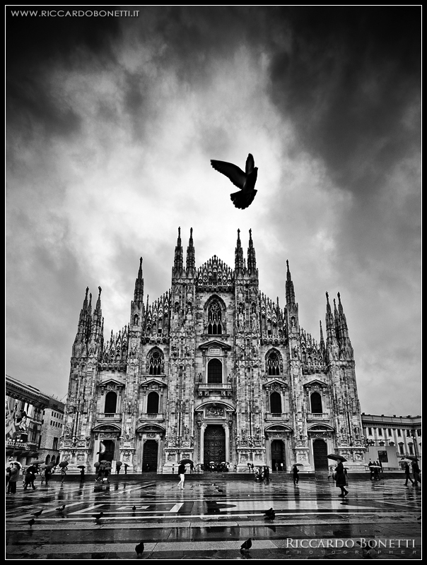 milano, pioggia, duomo