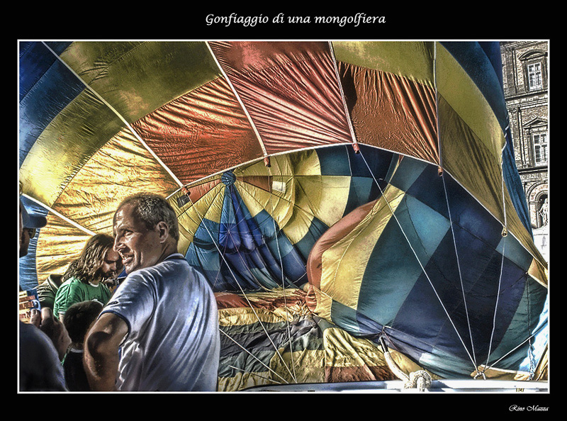 Gonfiaggio di una mongolfiera