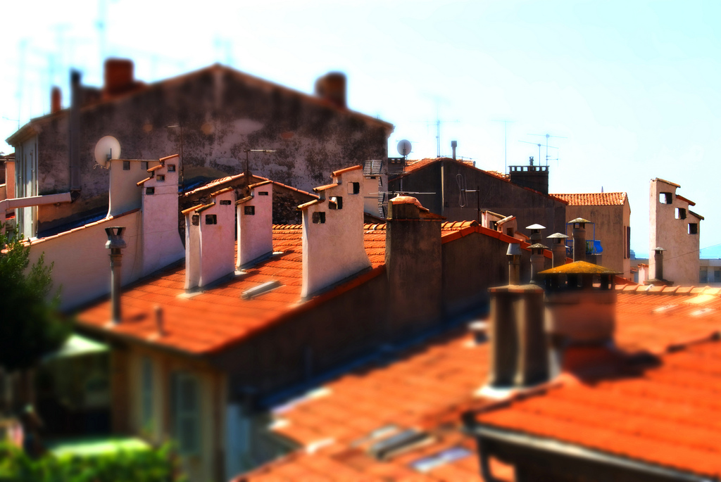 Tetti di Cannes in tilt-shift