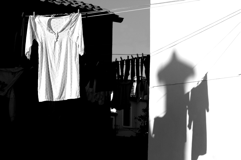 burano....panni stesi in bianco e nero