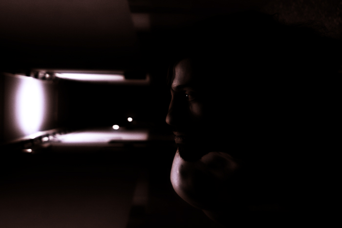 durante il riflesso delle parole di vetro