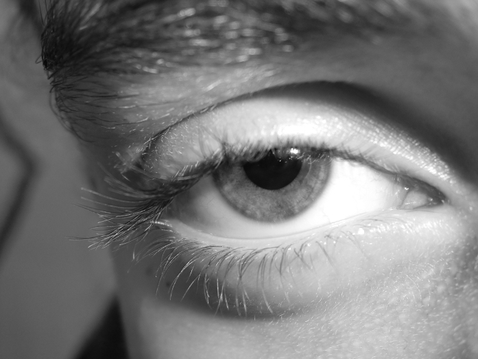 Occhio in bianco e nero.