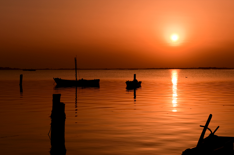 Tramonto sul delta del Po