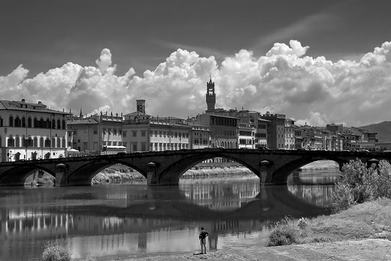 Watching the Arno from the Shore