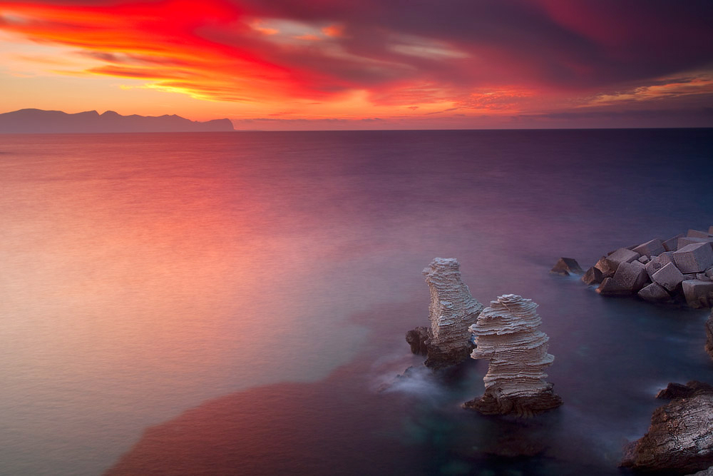 faraglioni al tramonto "terrasini"