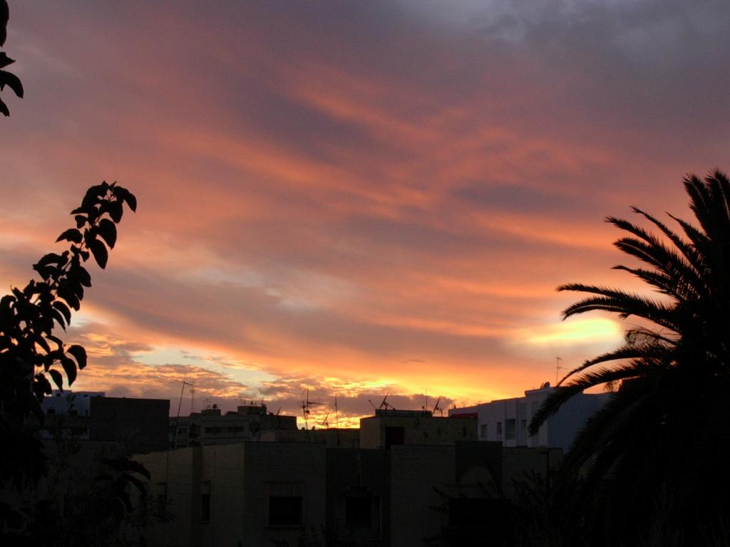 tramonto a fes, dalla camera dell'albergo